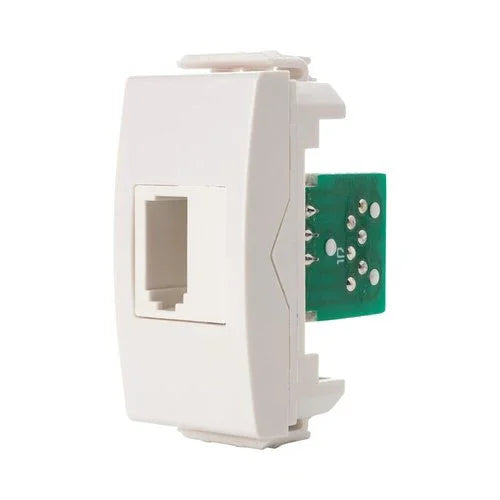 שקע טלפון ישראלי 1 מודול לבן ניסקו סוויץ' - אור שי סיטונאות חשמל בע״מ