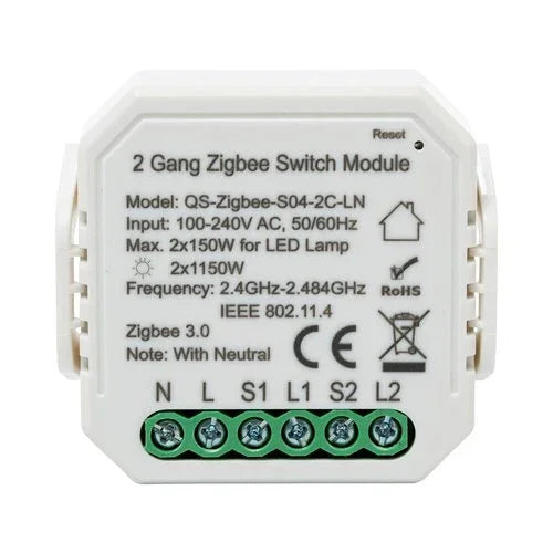 מודול תאורה נסתר חכם 2 הדלקות ZIGBEE - אור שי סיטונאות חשמל בע״מ
