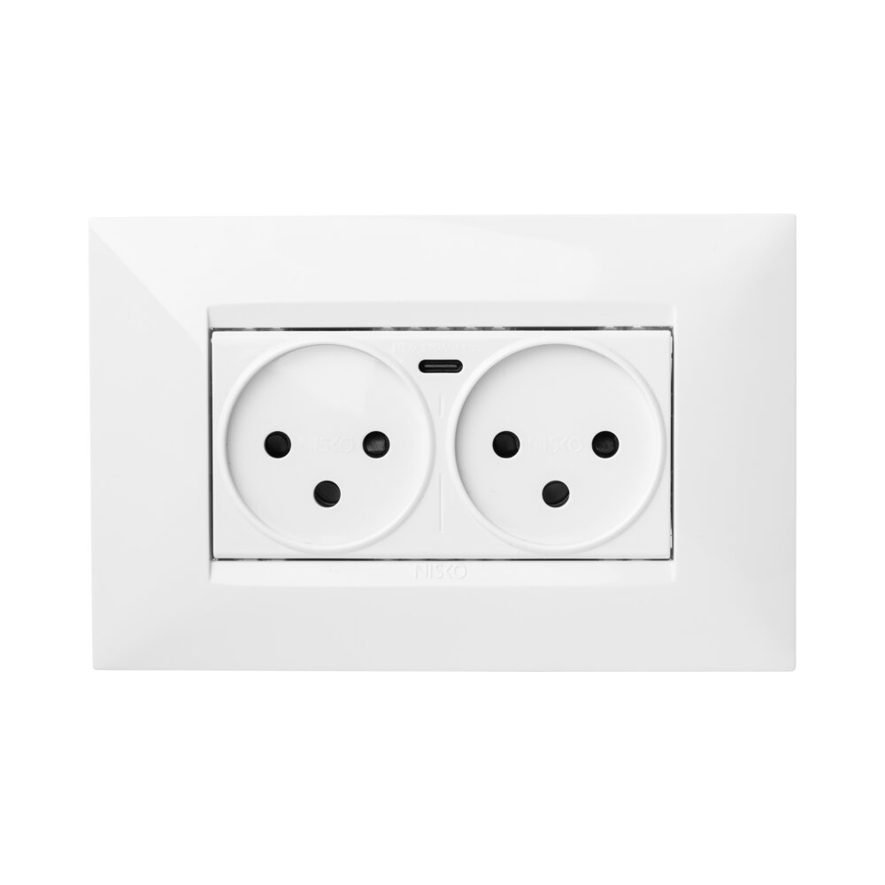 שקע כוח ישראלי כפול עם USB לבן 4M