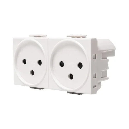 שקע כח ישראלי כפול לבן - אור שי סיטונאות חשמל בע״מ