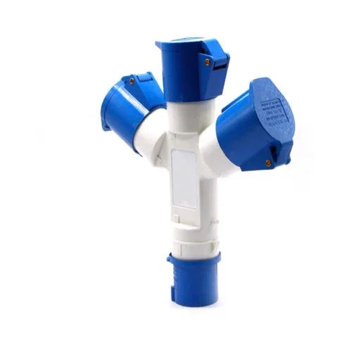 מפצל משולש נייד לבן ל-3 שקעי 3X16A - אור שי סיטונאות חשמל בע״מ