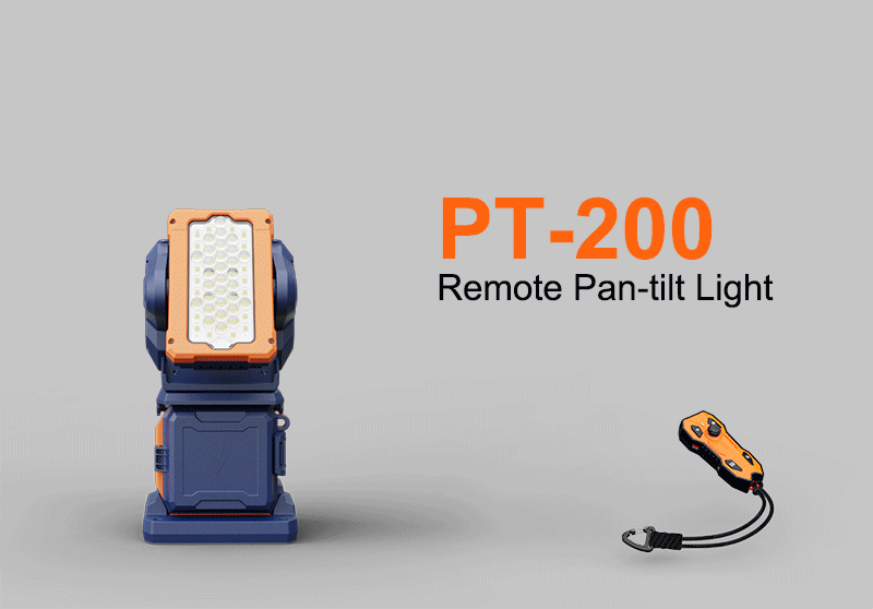 זרקור עבודה נשלט PT-200 - תאורה מתכווננת מרחוק עם בסיס מגנטי