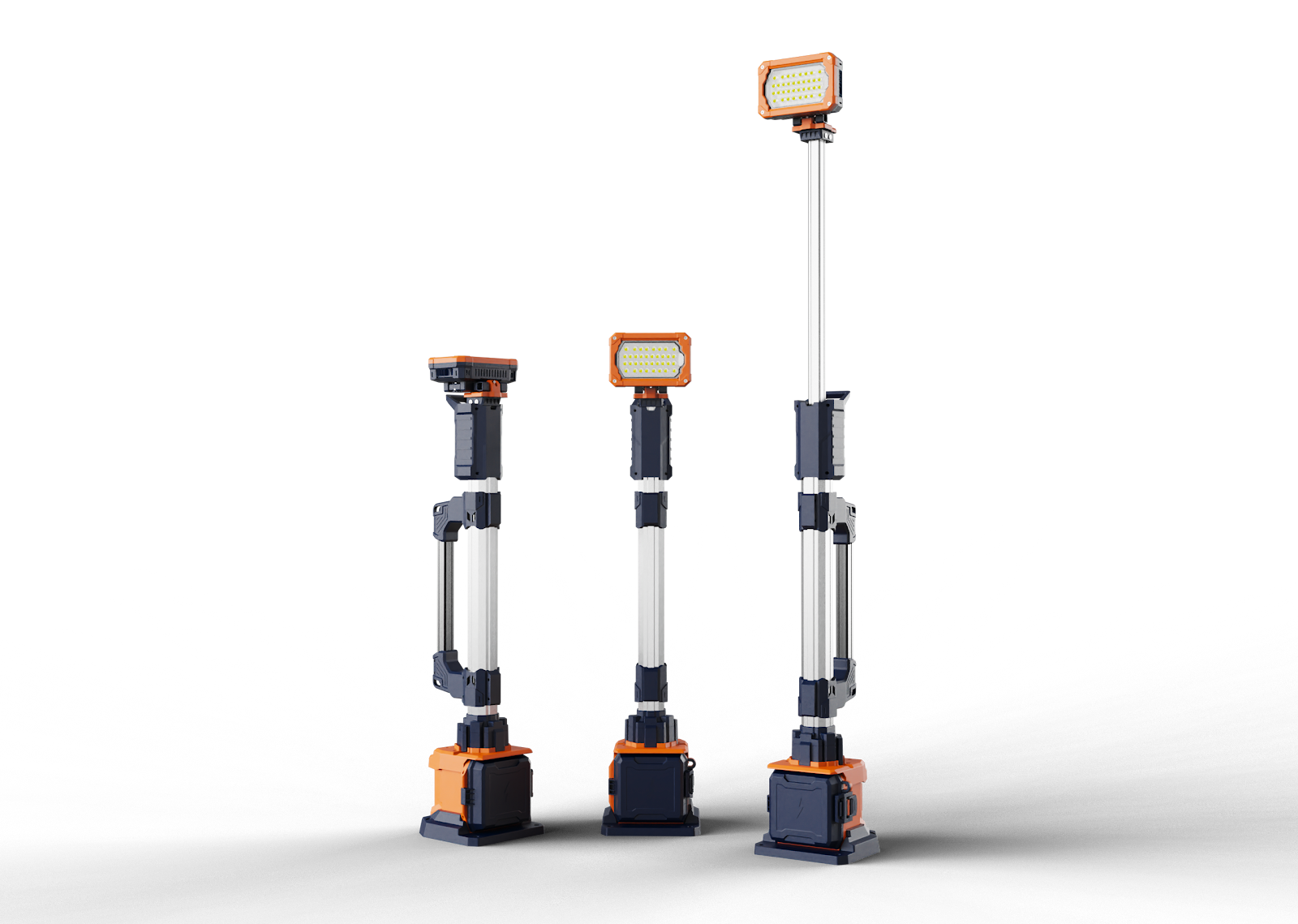 זרקור עבודה נייד TL-100 - מגדל תאורה מתכוונן עם סוללה נטענת