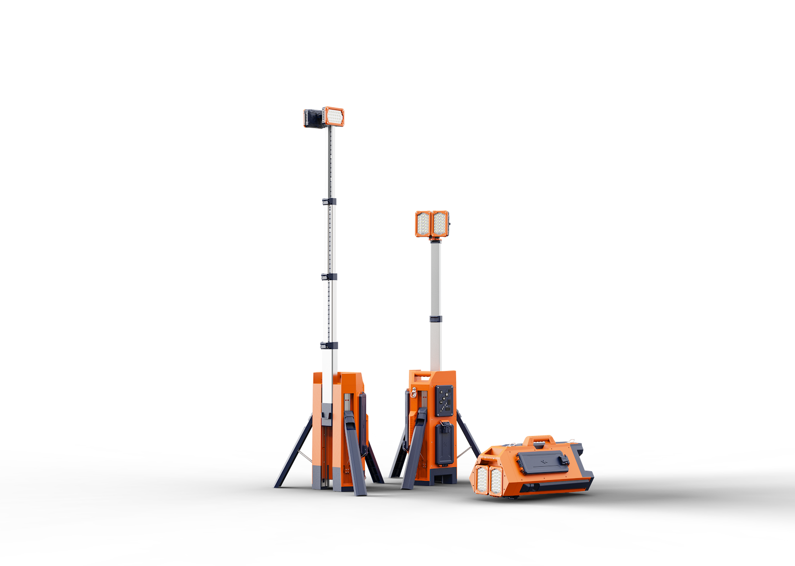 מגדל תאורה נייד TL-400 - תאורה מקצועית עם תא אחסון ל-3 סוללות