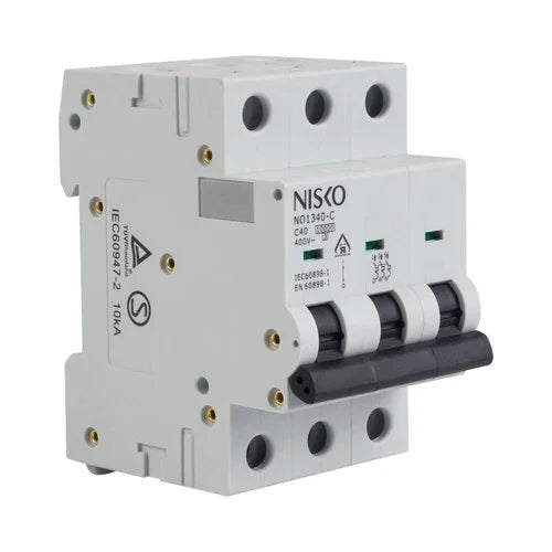 מפסק אוטומטי זעיר תעשייתי 10KA אופיין C תלת פאזי NO1325-C 3P 25A - אור שי סיטונאות חשמל בע״מ