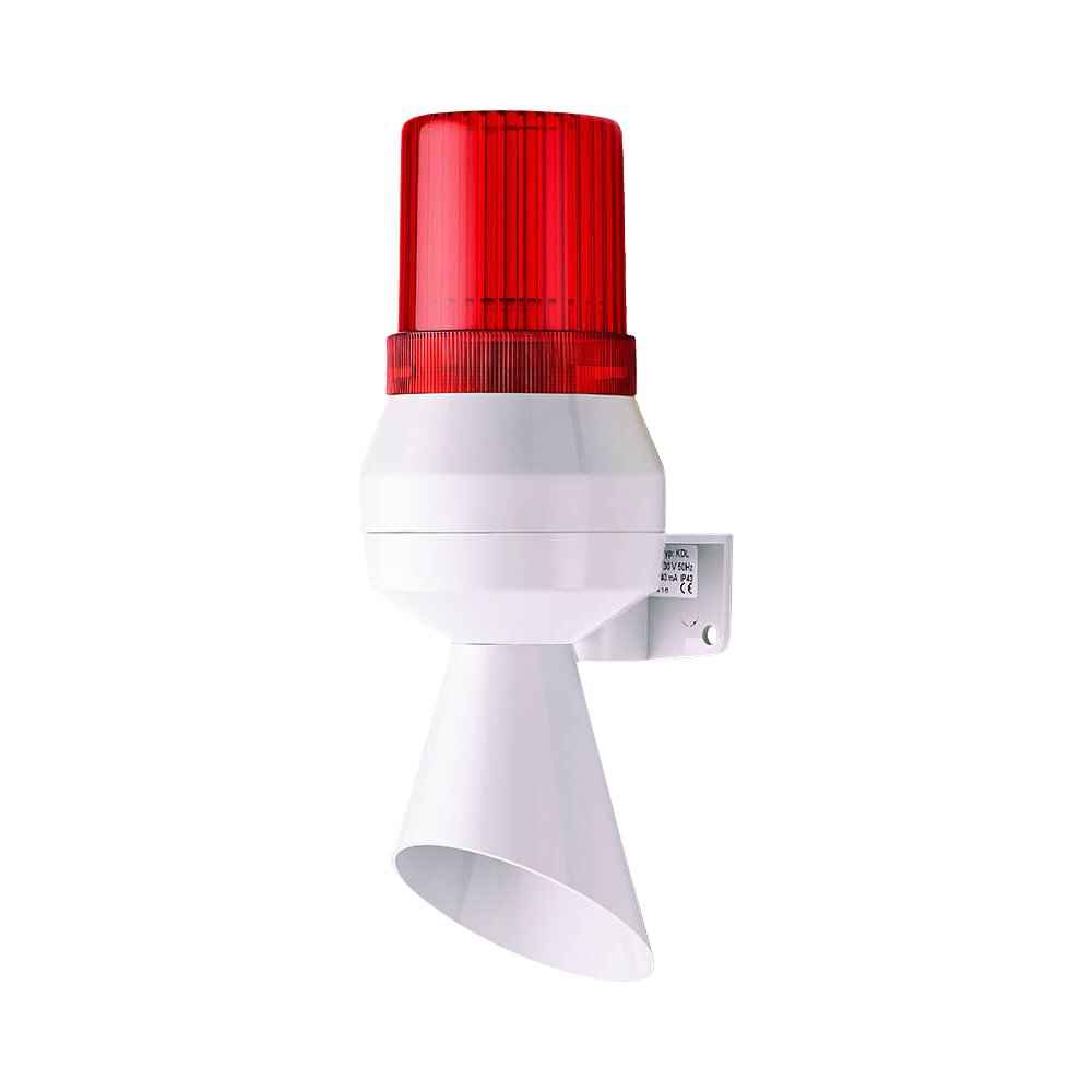 צופר מיני עם בית מנורה KLL אדום 24VAC – NISKO