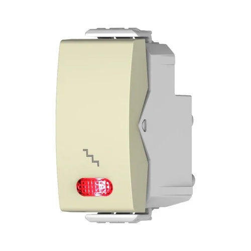 לחצן מדרגות מואר ניאון אדום 1 מודול קרם ניסקו סוויץ' - אור שי סיטונאות חשמל בע״מ