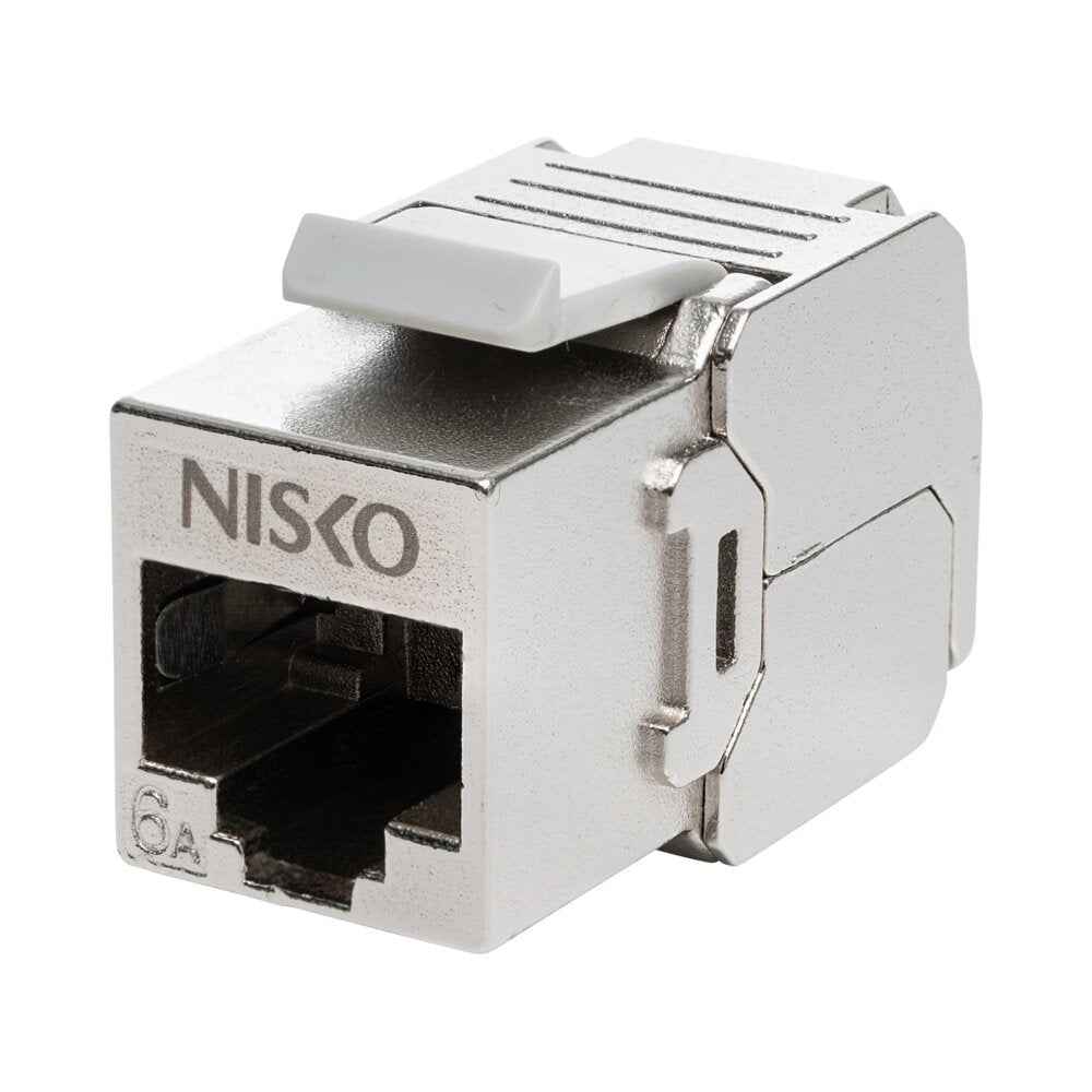 שקע מחשב RJ45 CAT6A FTP מסוכך לקיסטון לבן – NISKO SWITCH