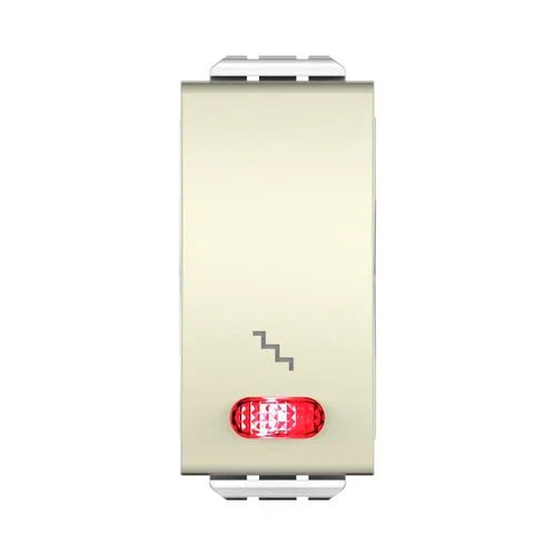 לחצן מדרגות מואר ניאון אדום 1 מודול קרם ניסקו סוויץ' - אור שי סיטונאות חשמל בע״מ
