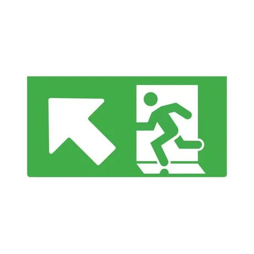 שילוט חירום לבן ירוק - חץ עולה אלכסון שמאל TULIP DAL2 3W - אור שי סיטונאות חשמל בע״מ