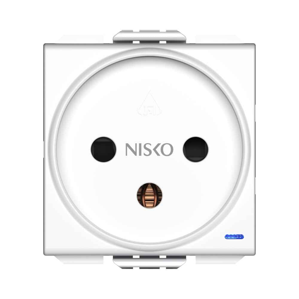 שקע ישראלי מואר LED כחול, לבן 2M ניסקו סוויץ' – NISKO SWITCH