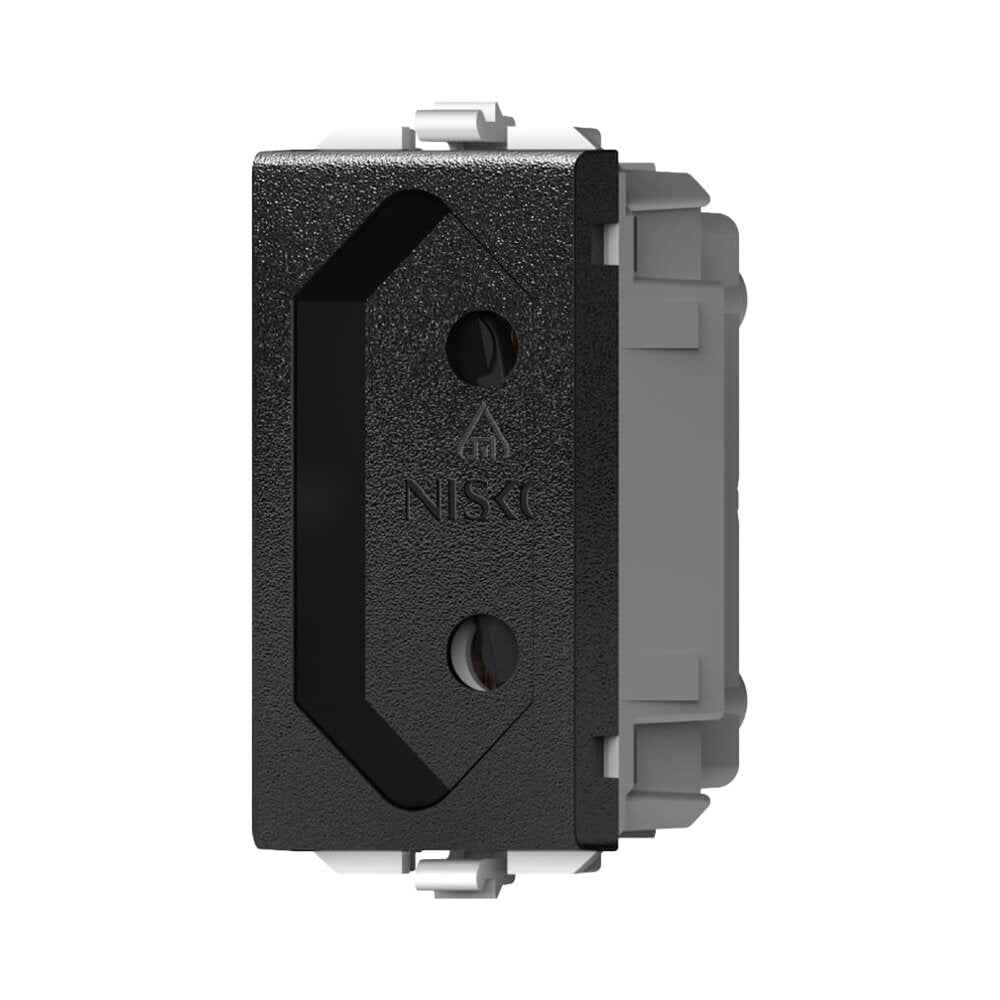 שקע דו פיני שחור 1M MATT ניסקו סוויץ' – NISKO SWITCH