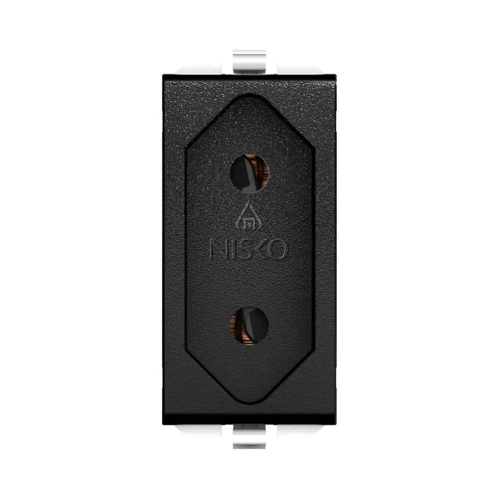 שקע דו פיני שחור 1M MATT ניסקו סוויץ' – NISKO SWITCH
