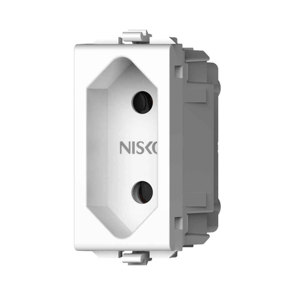 שקע דו פיני לבן 1M MATT ניסקו סוויץ' – NISKO SWITCH