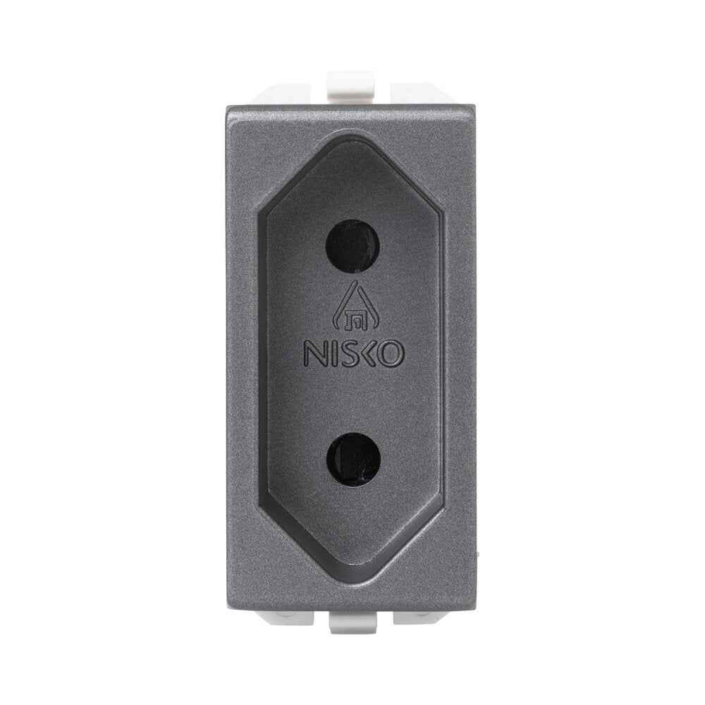 שקע דו פיני גרפיט 1M MATT ניסקו סוויץ' – NISKO SWITCH