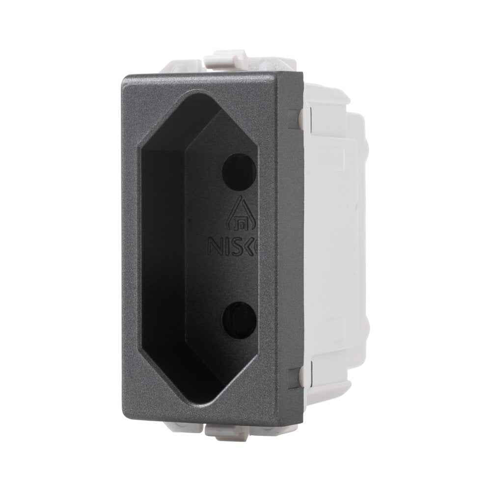 שקע דו פיני גרפיט 1M MATT ניסקו סוויץ' – NISKO SWITCH