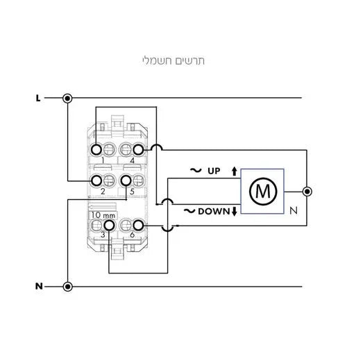 לחצן תריס 6 מגעים 1 מודול לבן ניסקו סוויץ' - אור שי סיטונאות חשמל בע״מ