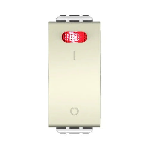 מפסק דו קוטבי כולל לד אדום 1 מודול קרם ניסקו סוויץ' - אור שי סיטונאות חשמל בע״מ