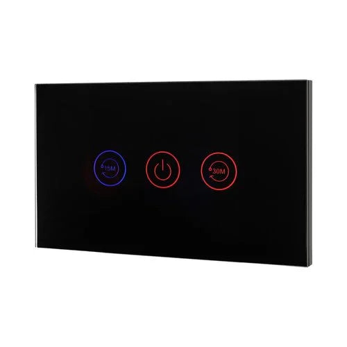 מתג טאץ' מיני טיימר דוד חכם זכוכית שחורה 3 מודול WIFI - אור שי סיטונאות חשמל בע״מ