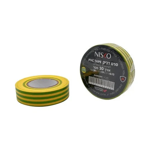 סרט בידוד צהוב/ירוק 19mmx20M - אור שי סיטונאות חשמל בע״מ