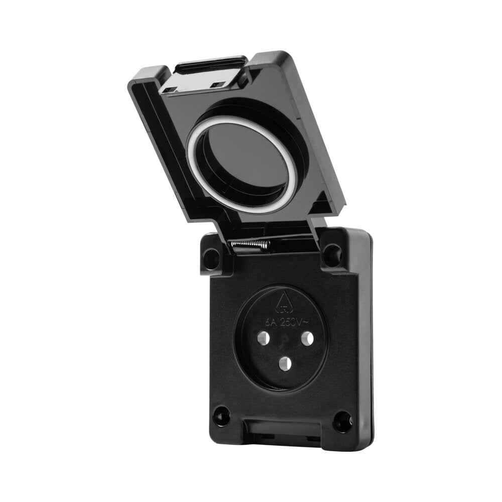 שקע ישראלי שחור IP65 ללוח/פאנל - דגם RME – NISKO