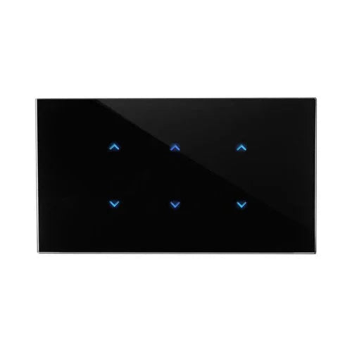 מתג טאץ' חכם ל-3 צלונים זכוכית שחורה 4 מודול ZIGBEE - אור שי סיטונאות חשמל בע״מ