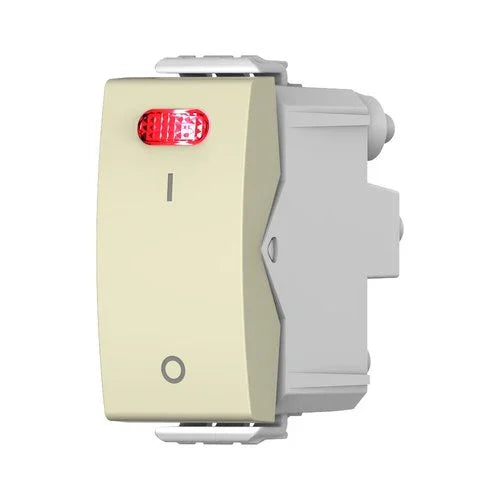 מפסק דו קוטבי כולל לד אדום 1 מודול קרם ניסקו סוויץ' - אור שי סיטונאות חשמל בע״מ