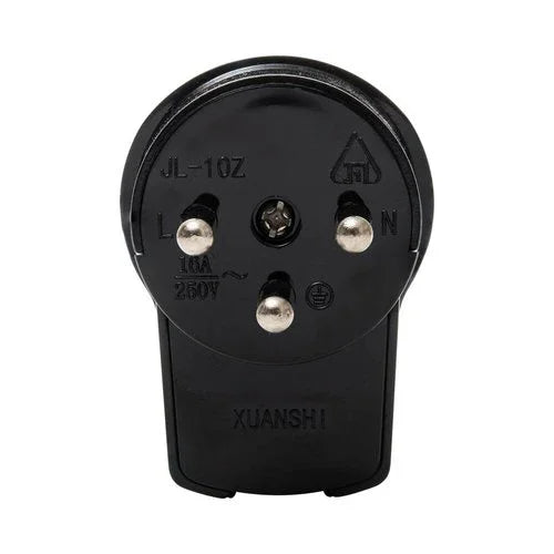 תקע ישראלי תלת פיני זוויתי שחור לתיול חוזר - אור שי סיטונאות חשמל בע״מ