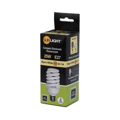 נורת מיני ספירל 25W E27 אור חם