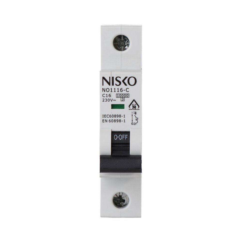 מפסק אוטומטי זעיר תעשייתי 10KA חד-פאזי NO 1P 25A NISKO MATIC - אור שי סיטונאות חשמל בע״מ