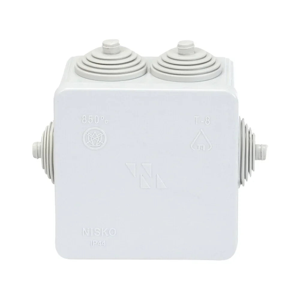 קופסת הסתעפות עם פטמות T-8P 80X80X50 IP44 - אור שי סיטונאות חשמל בע״מ