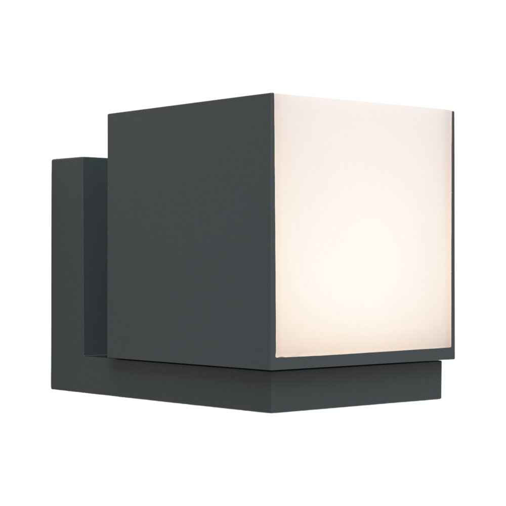 צמוד קיר אפור כהה CUBA-1 LUTEC 12W IP54 אור חם – NISKO
