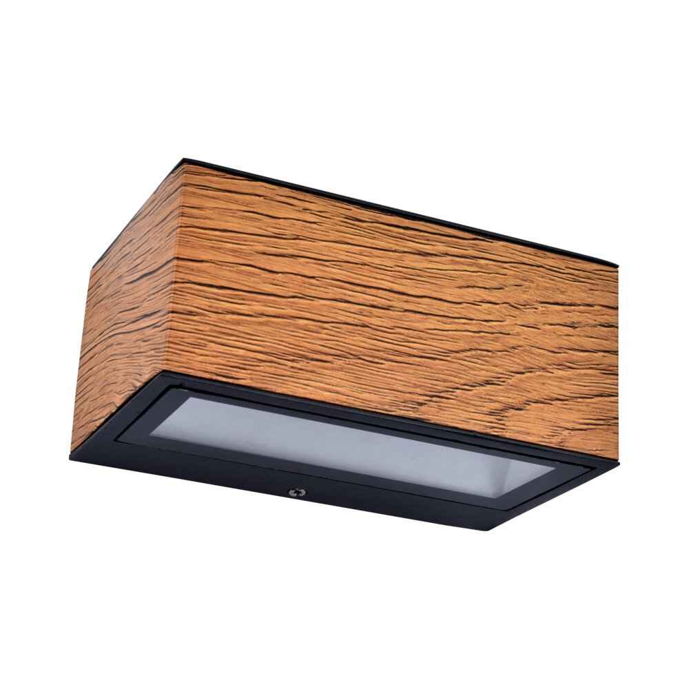 צמוד קיר עץ אגוז GEMINI-WOOD UP&DOWN LUTEC 11W IP54 אור חם – NISKO