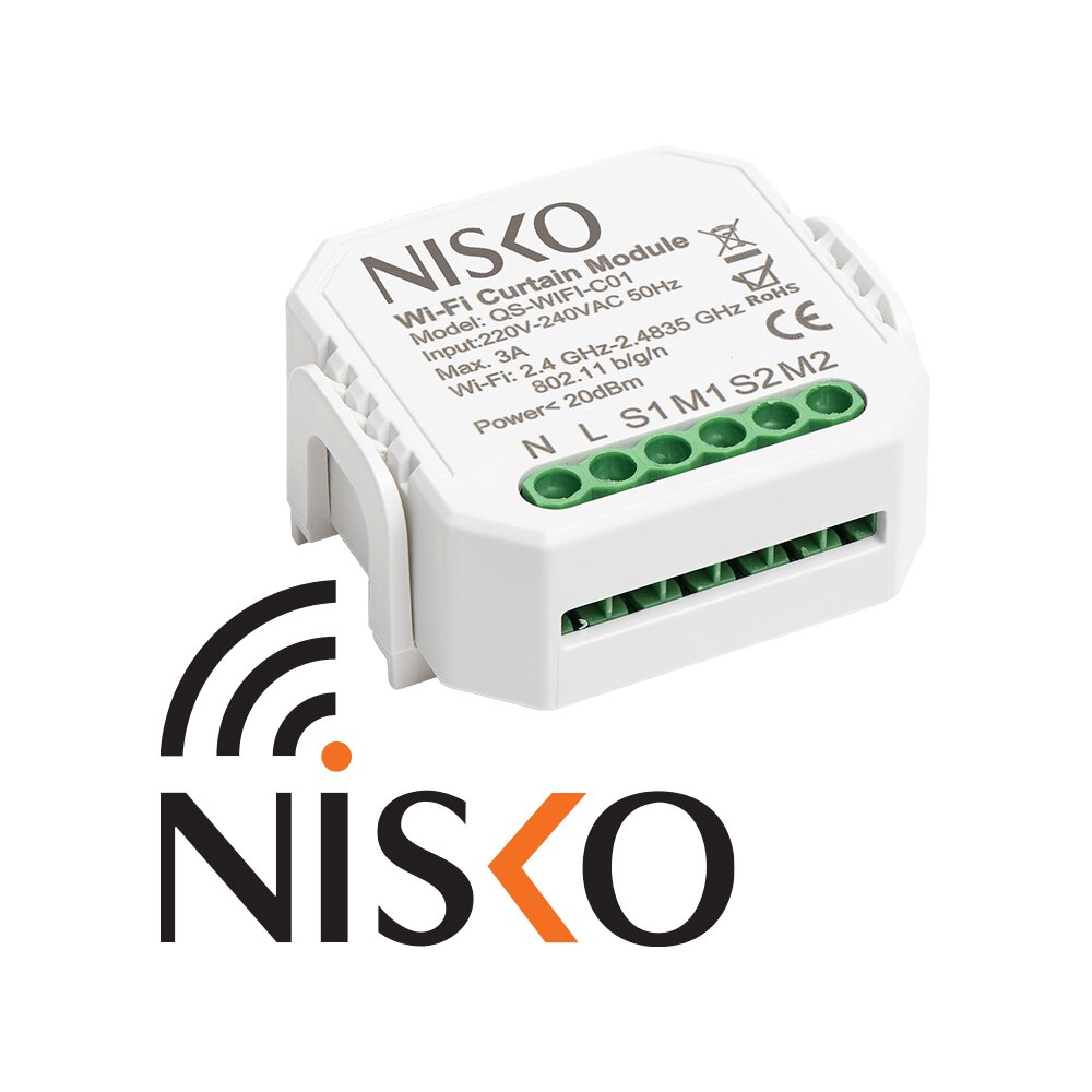 מודול תריס נסתר ללחצן WiFi לבן – NISKO SMART