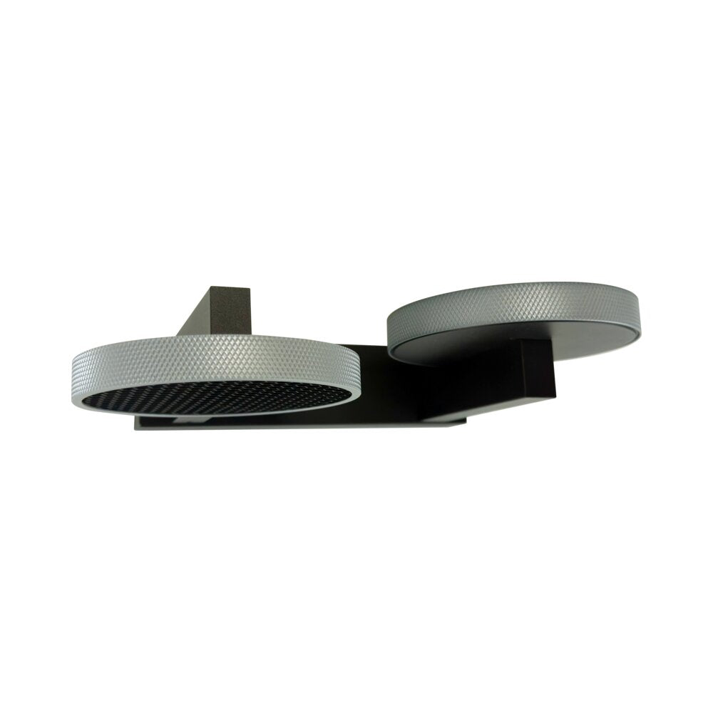 מנורת קיר גוף שחור עם כסף SPIKO WALL2 12W אור חם