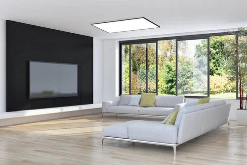 צמוד תקרה מלבן דק שחור TIME 64W 96X60CM IP40 3CCT - אור שי סיטונאות חשמל בע״מ