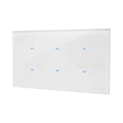 מתג טאץ' חכם ל-3 צלונים זכוכית לבנה 4 מודול ZIGBEE - אור שי סיטונאות חשמל בע״מ