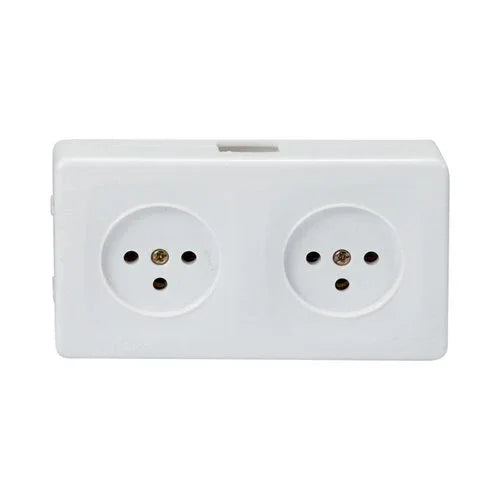 קופסת 2 שקעים לבנה על הטיח SUPER N - אור שי סיטונאות חשמל בע״מ