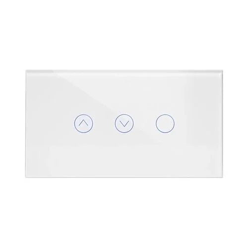 מתג טאץ' חכם משולב תריס + תאורה זכוכית לבנה 4 מודול ZIGBEE - אור שי סיטונאות חשמל בע״מ