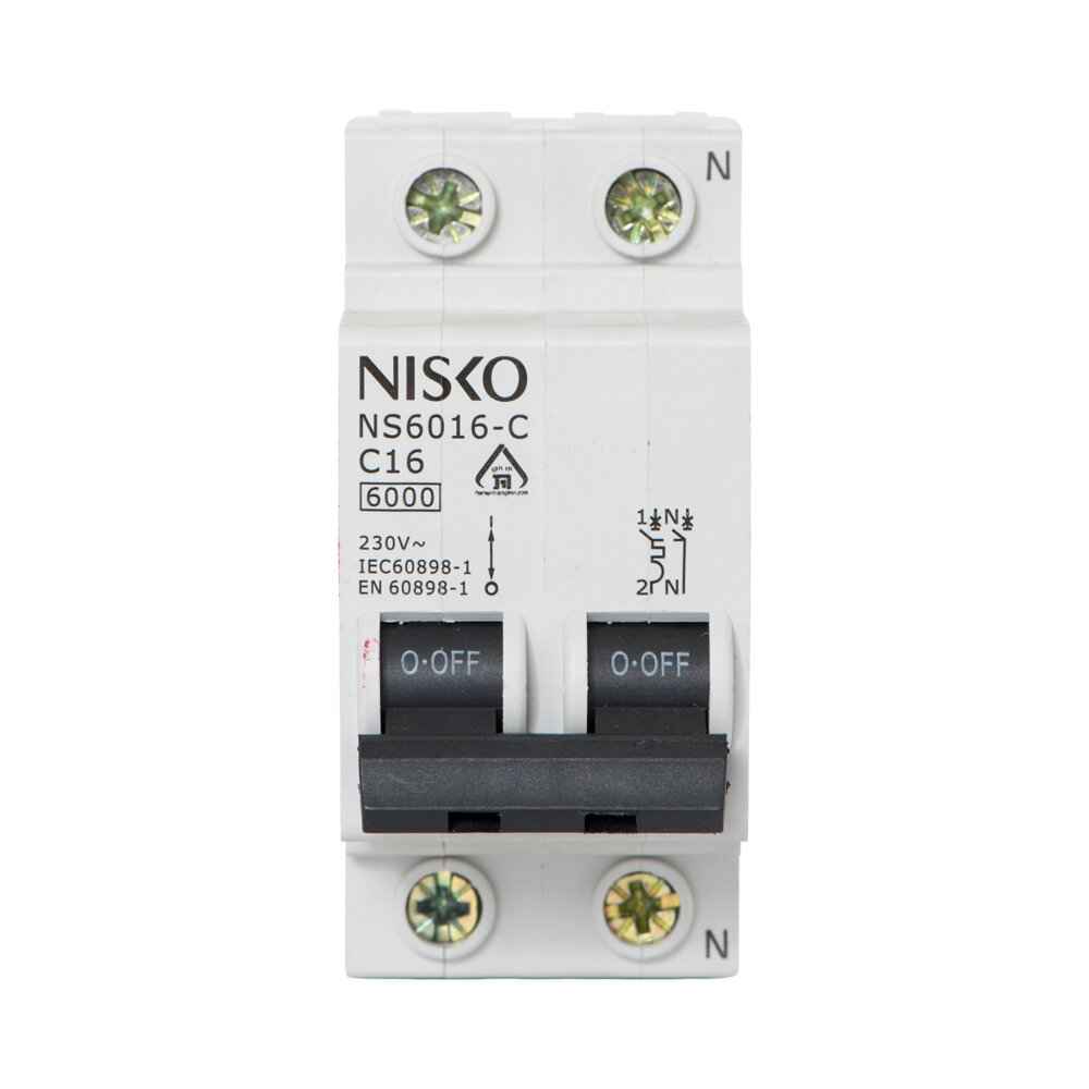 מפסק אוטומטי זעיר ביתי 6KA אופיין NS6025-C 1P+N 25A-C – NISKO MATIC