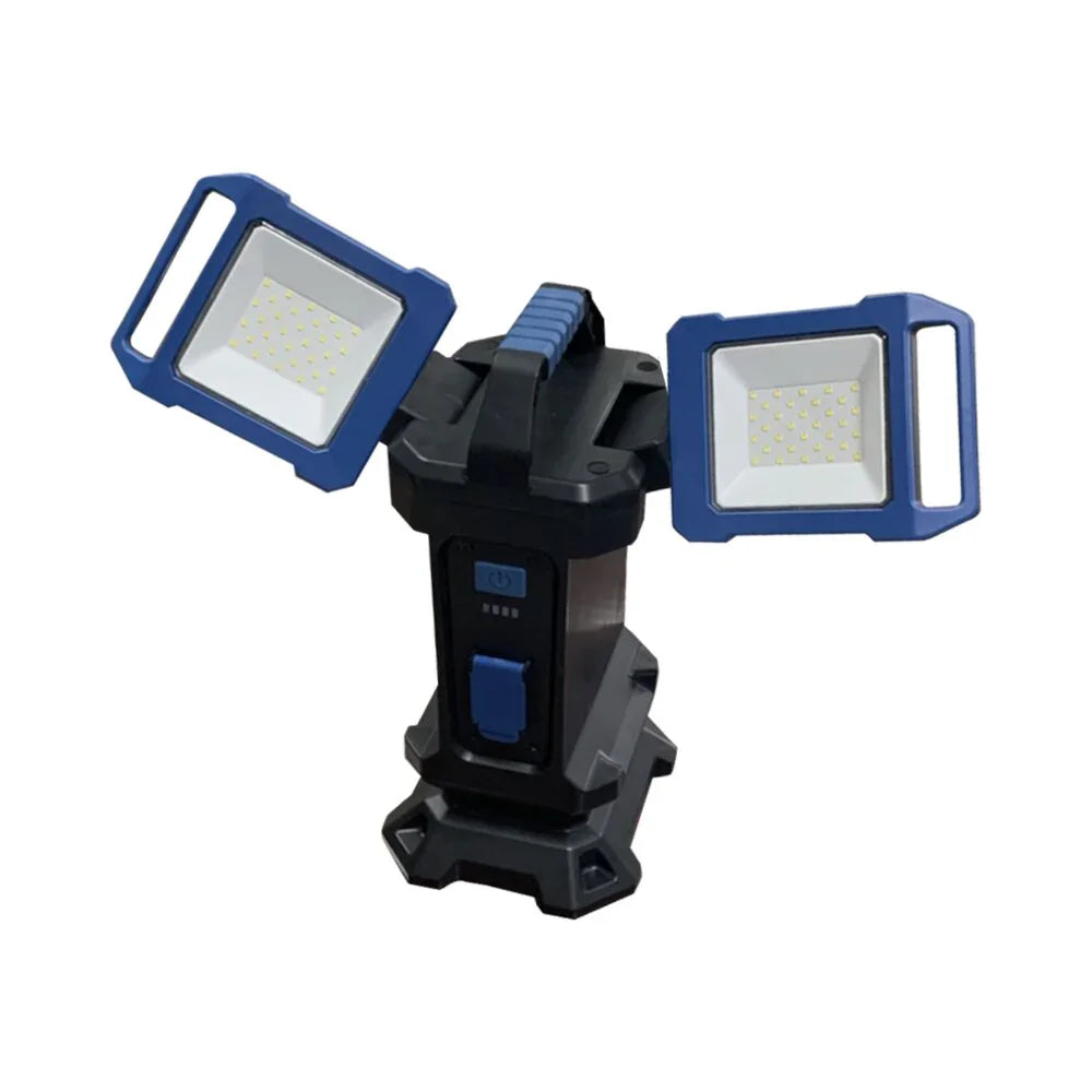 פנס נטען שחור WORKER FLEX 2X10W IP54 אור קר - אור שי סיטונאות חשמל בע״מ