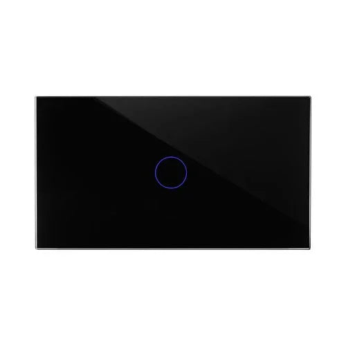 מתג טאץ' חכם לתאורה לחצן אחד זכוכית שחורה 4 מודול WIFI - אור שי סיטונאות חשמל בע״מ