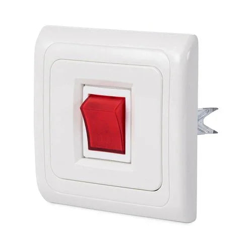 לחצן מדרגות אדום תחת הטיח ספיר - אור שי סיטונאות חשמל בע״מ