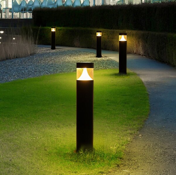 בולרד שחור, 80 ס"מ FOCAL 9W IP65, אור חם