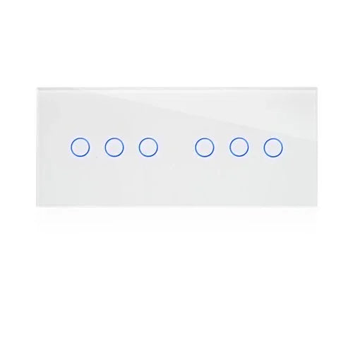 מתג טאץ' חכם לתאורה 6 לחצנים זכוכית לבנה 6 מודול ZIGBEE - אור שי סיטונאות חשמל בע״מ