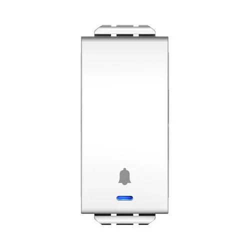 לחצן מואר סימון פעמון לד כחול 1 מודול לבן ניסקו סוויץ' - אור שי סיטונאות חשמל בע״מ