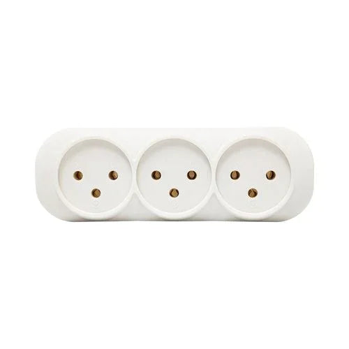 מפצל 3 שקעים לתקע ישראלי אופקי לבן - אור שי סיטונאות חשמל בע״מ