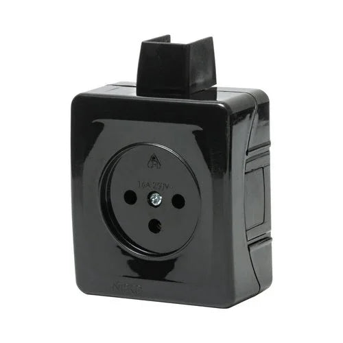 קופסת שקע שחור על הטיח SUPER N - אור שי סיטונאות חשמל בע״מ