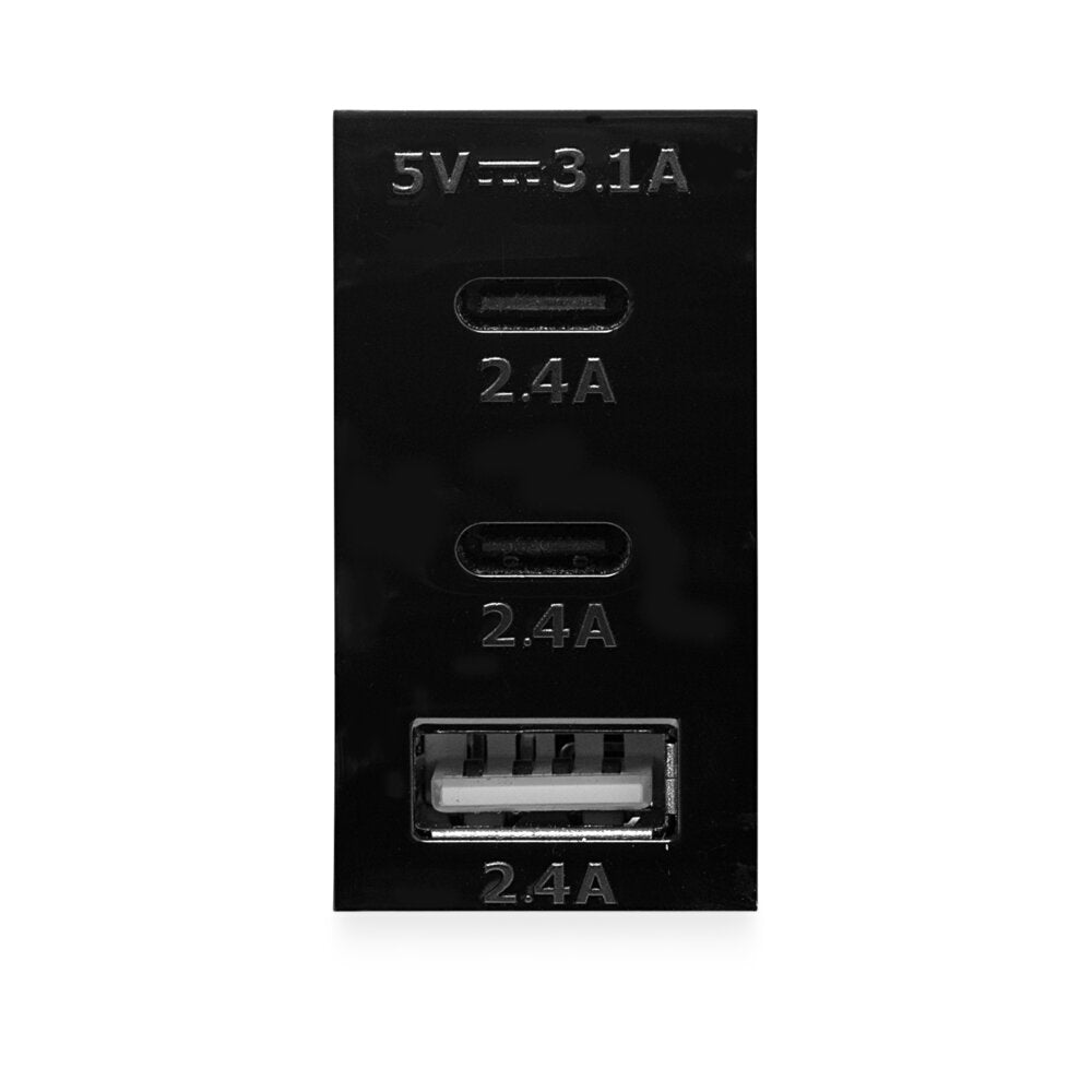 מטען USB 3.1A שחור 1M