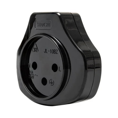 שקע ישראלי נייד (קופלונג) שחור לתיול חוזר - אור שי סיטונאות חשמל בע״מ